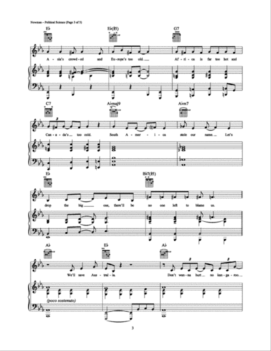 Political Science Piano, Vocal, Guitar scores gallery preview page 3