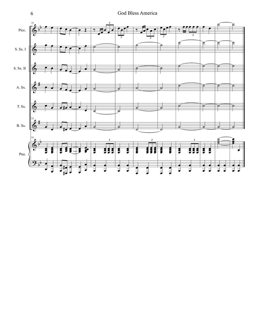 God Bless America God Bless America Woodwind Quintet scores gallery preview page 6