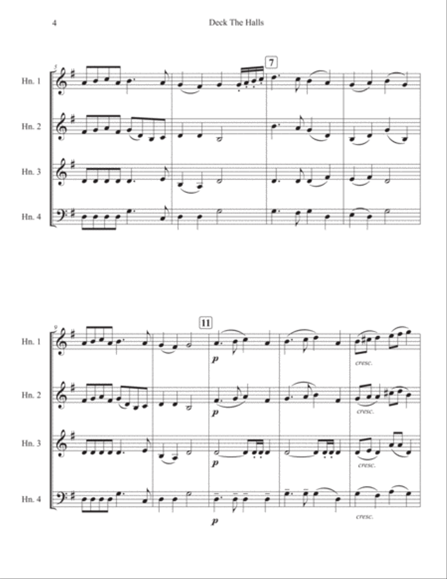 Christmas Carol Sing Along for Horns (Quartets, Trios, Duets, Solos) Woodwind Trio scores gallery preview page 4