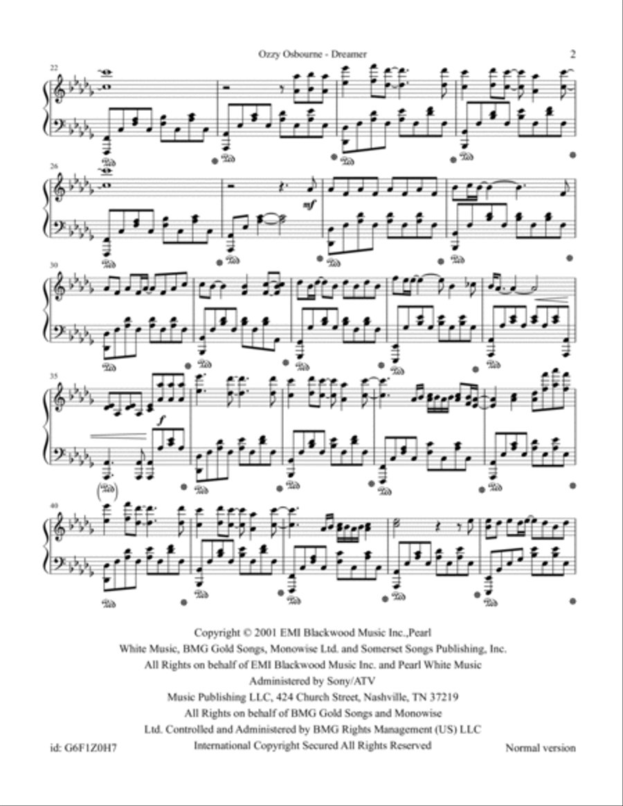 Dreamer Piano Solo scores gallery preview page 2