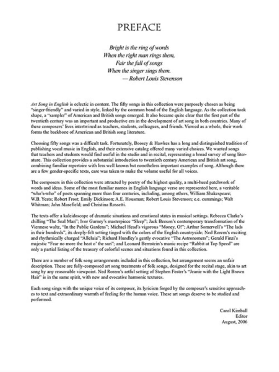 Art Song in English – 50 Songs by 21 American and British Composers Voice Solo scores gallery preview page 3