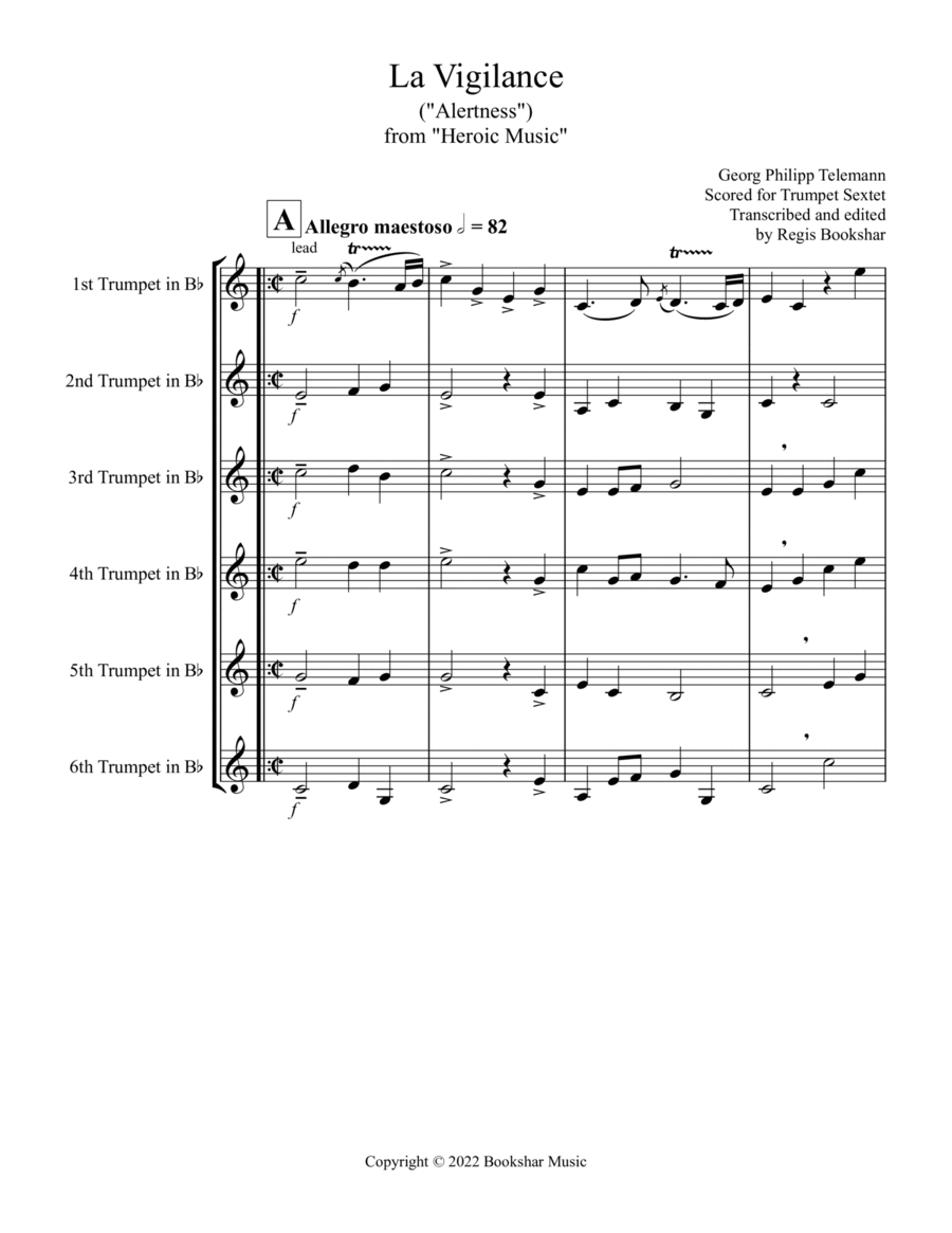 La Vigilance (from "Heroic Music") (Bb) (Trumpet Sextet)