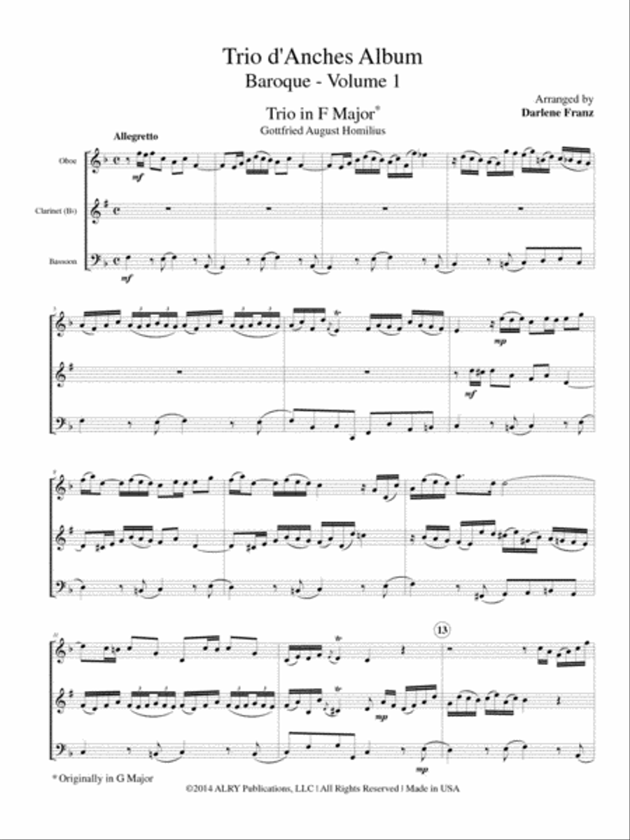 Trio D'Anches Album: Baroque Volume 1 School and Community scores gallery preview page 2