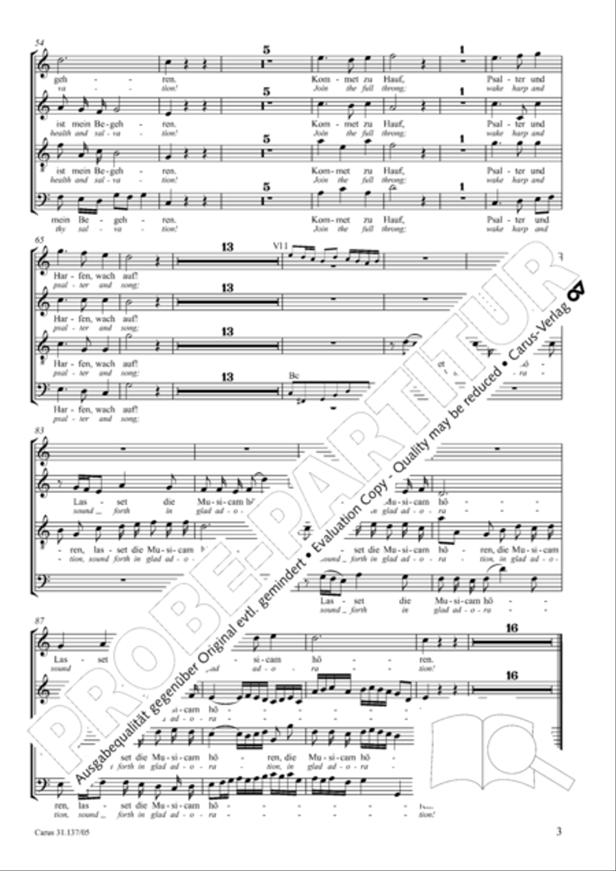 Praise ye, Almighty God, King and our ruler exalted (Lobe den Herren, den machtigen Konig der Ehren) ATB scores gallery preview page 4