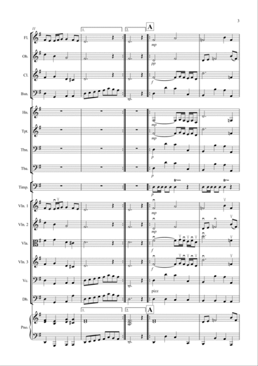 Air on a G String for School Orchestra Full Orchestra scores gallery preview page 3