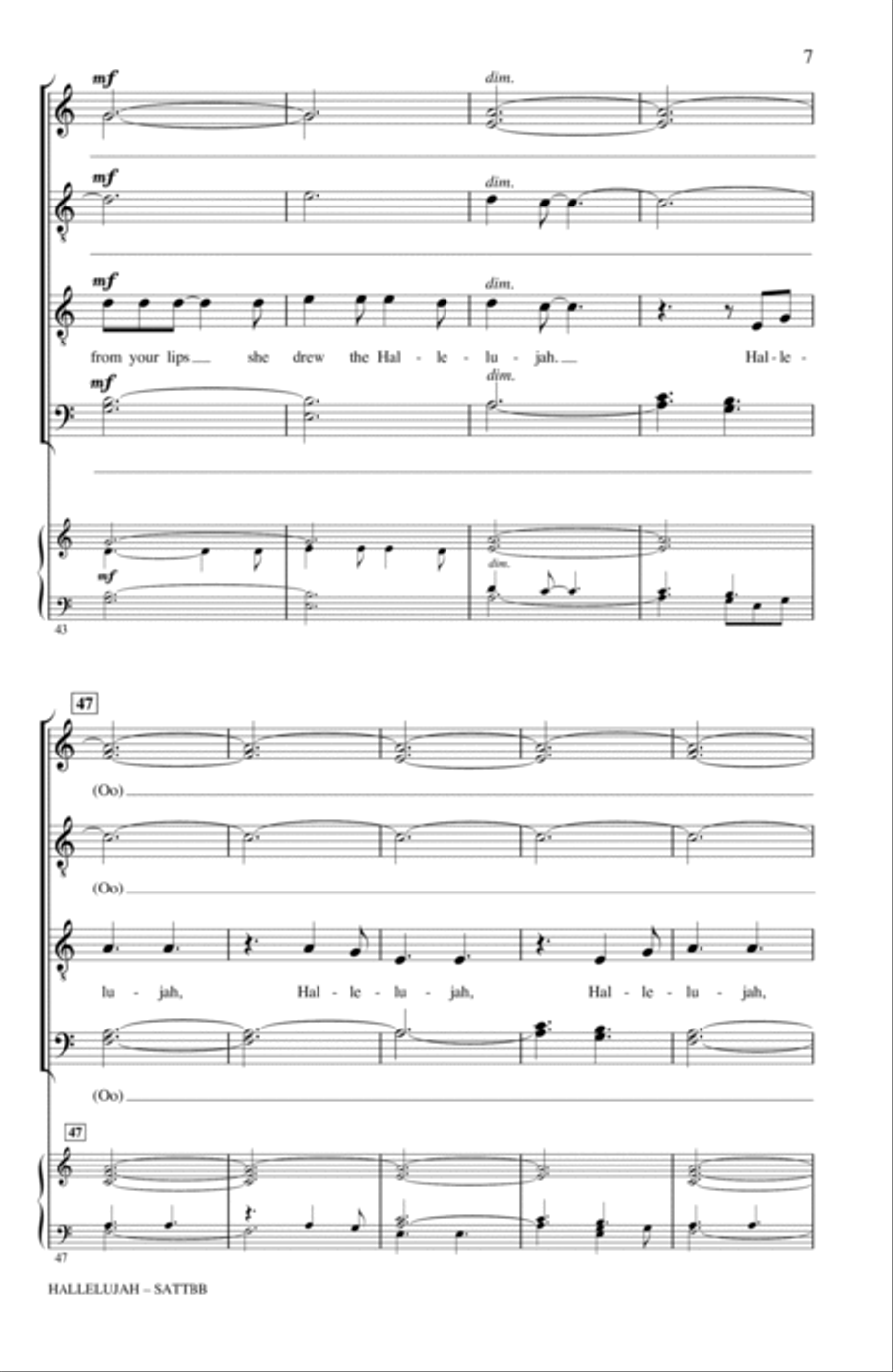 Hallelujah (arr. Philip Lawson) 4-Part scores gallery preview page 6