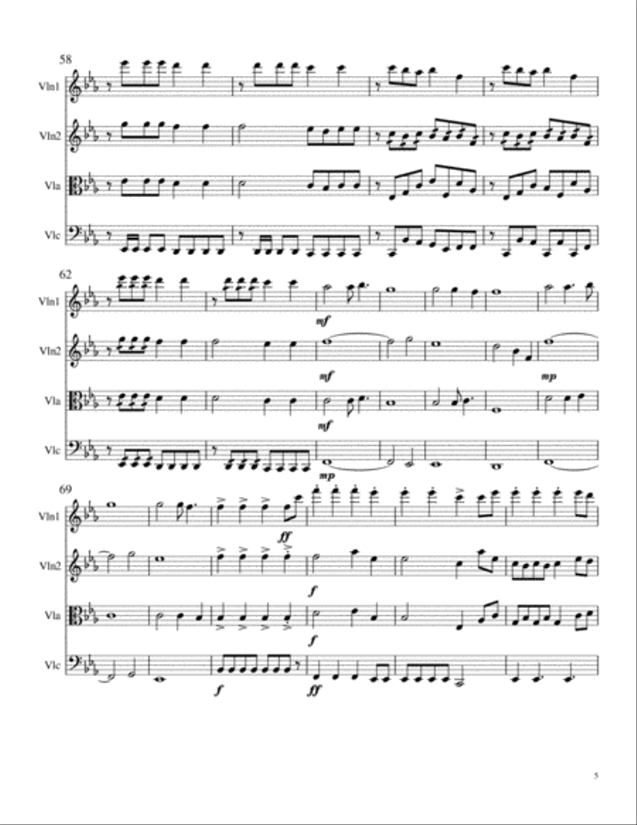 Radioactive Radioactive String Quartet scores gallery preview page 5