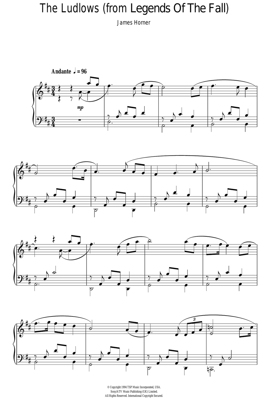 The Ludlows The Ludlows Piano Solo scores gallery preview page 1