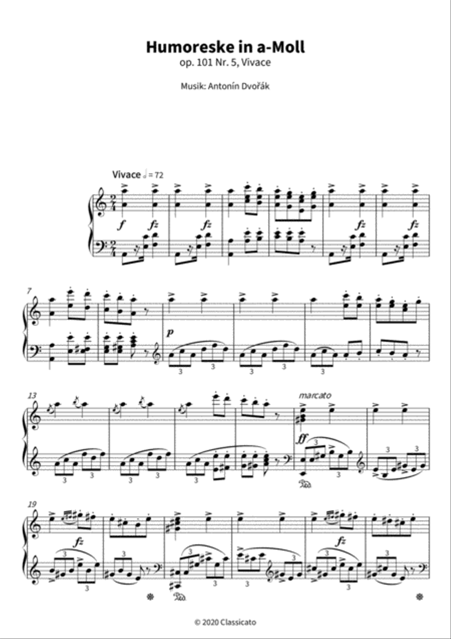 Humoreske in a-Moll Piano Solo scores gallery preview page 3