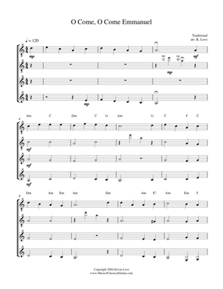 Book cover for O Come, O Come Emmanuel (Guitar Quartet) - Score and Parts