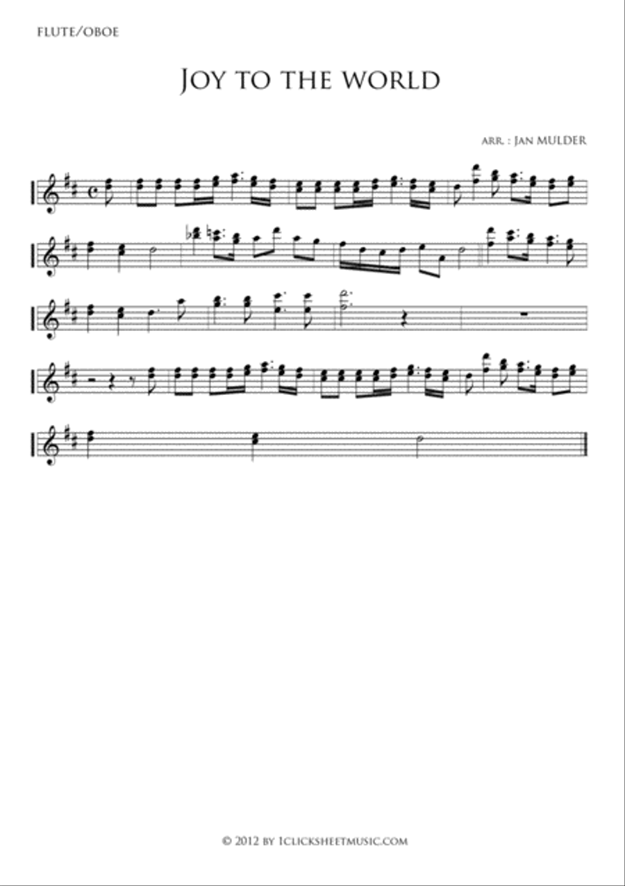 Joy To The World Flute scores gallery preview page 1