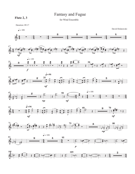 Fantasy and Fugue for Wind Ensemble set of parts