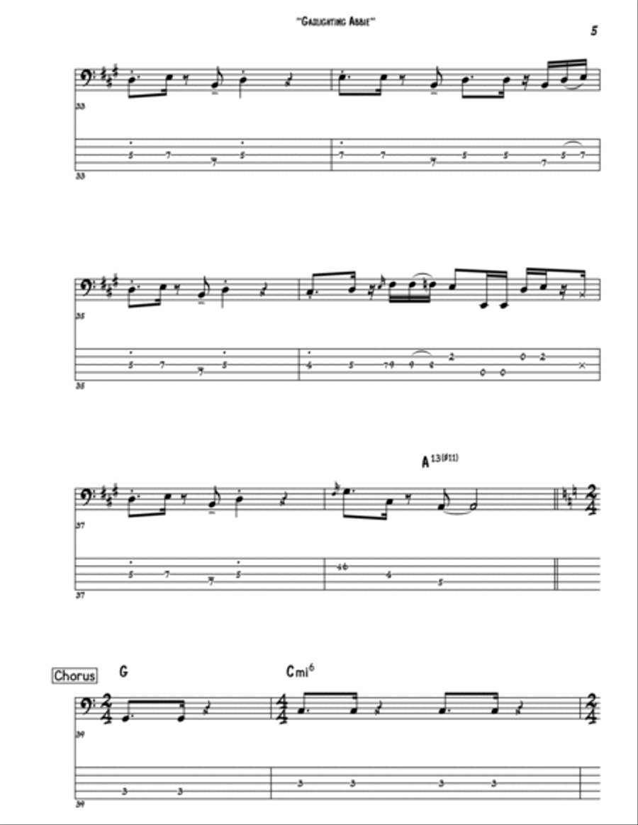 Gaslighting Abbie Bass Guitar scores gallery preview page 5