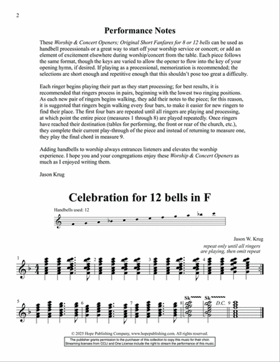 Worship & Concert Openers for 8 & 12 Bells-Digital Version Handbell Choir scores gallery preview page 2