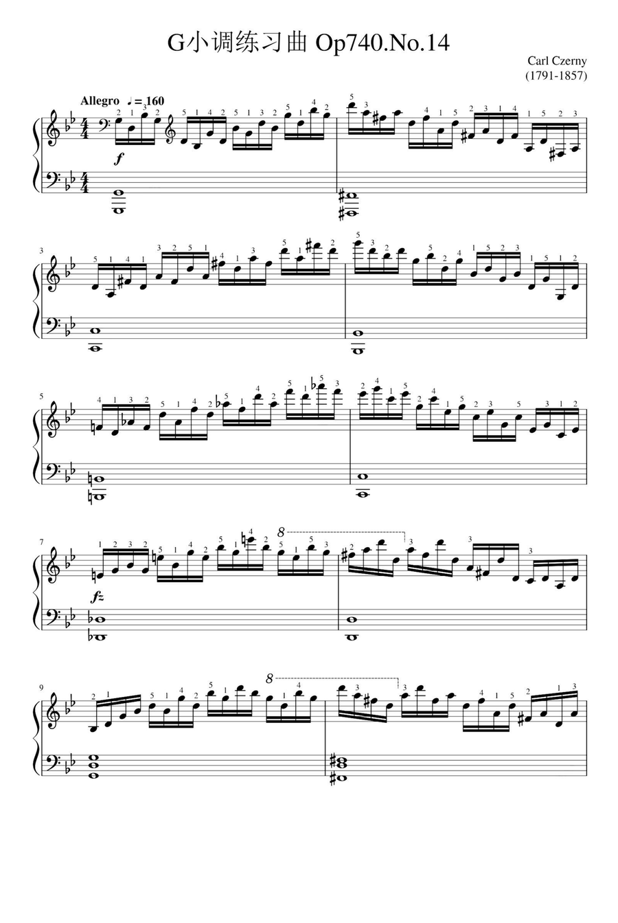 Czerny Op.740 No.14 Piano Solo scores gallery preview page 1