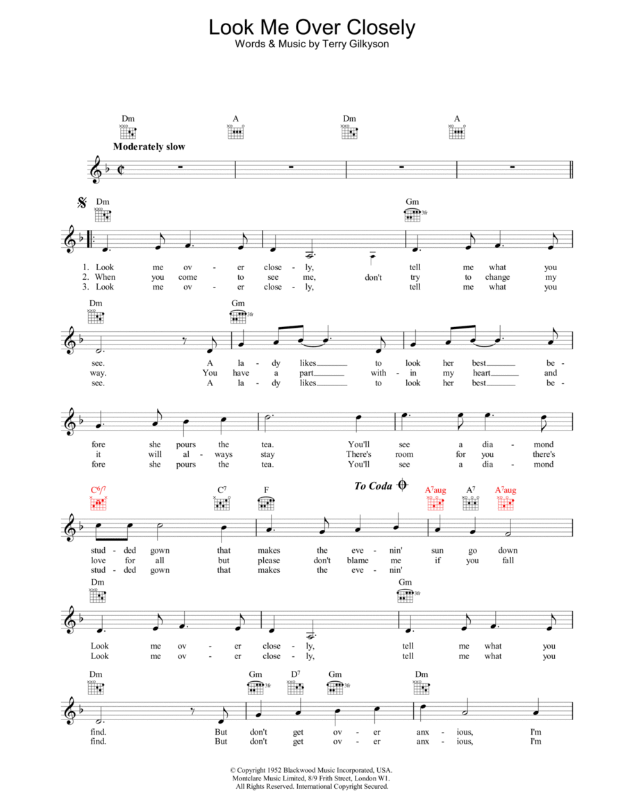 Look Me Over Closely Piano scores gallery preview page 1