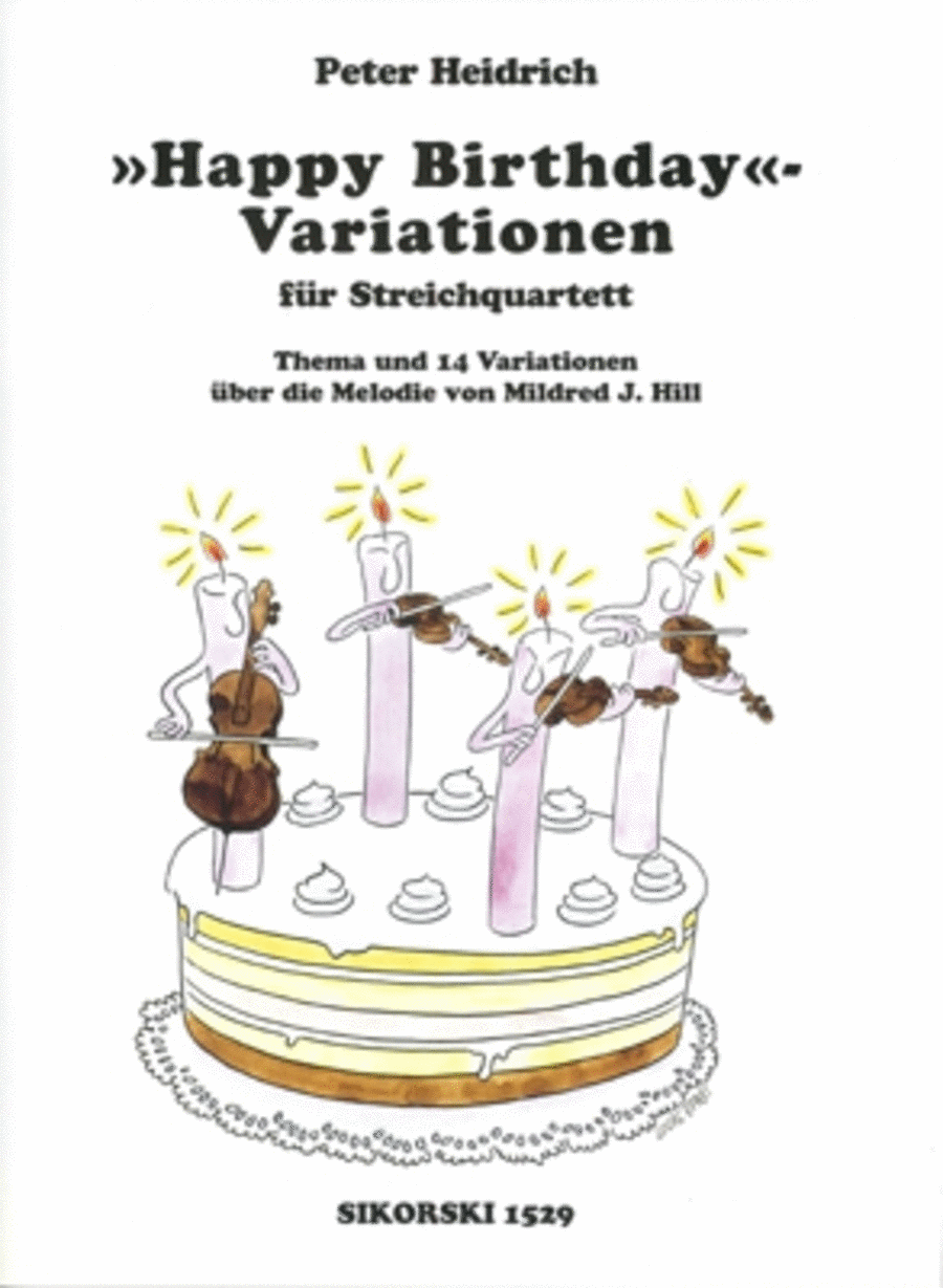 Variations on Happy Birthday for String Quartet String Quartet scores gallery preview page 1