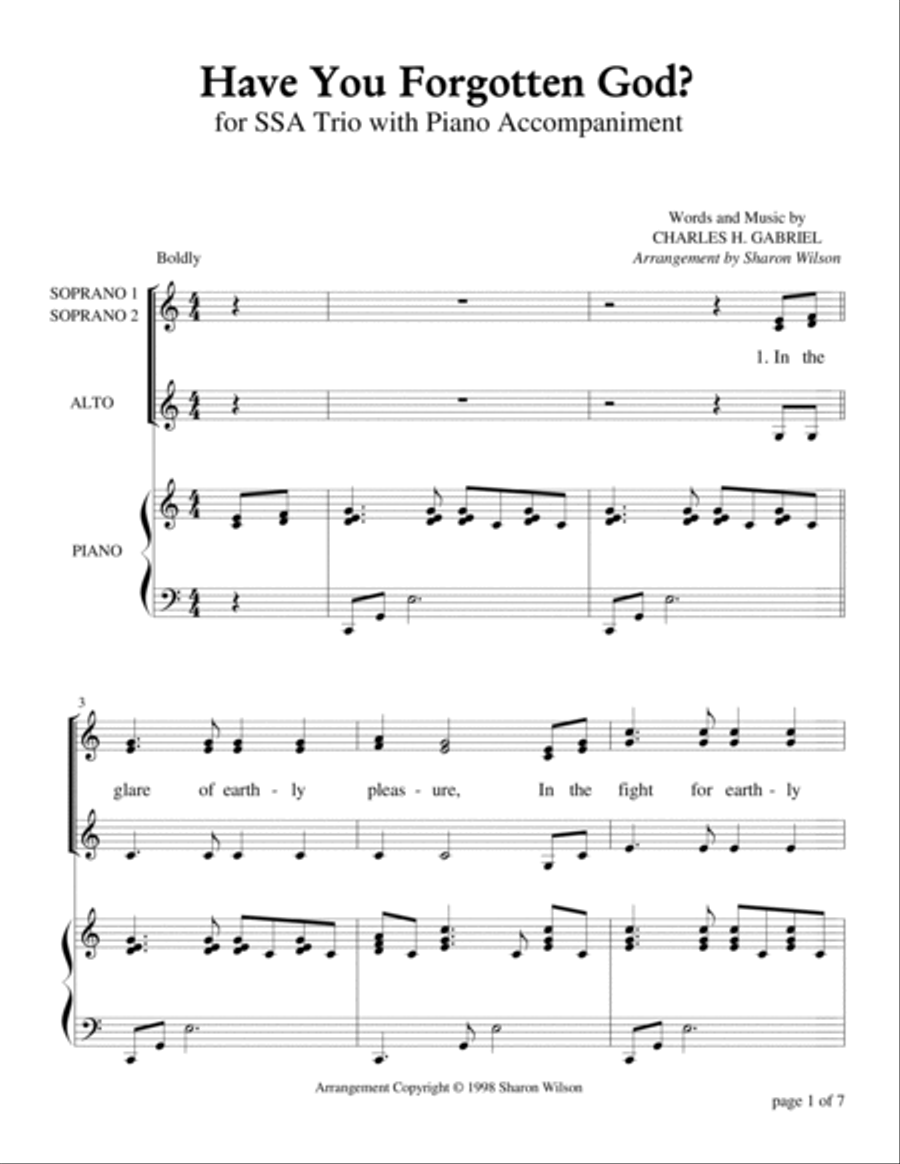 Have You Forgotten God? (for SSA Trio with Piano Accompaniment) SSA scores gallery preview page 4