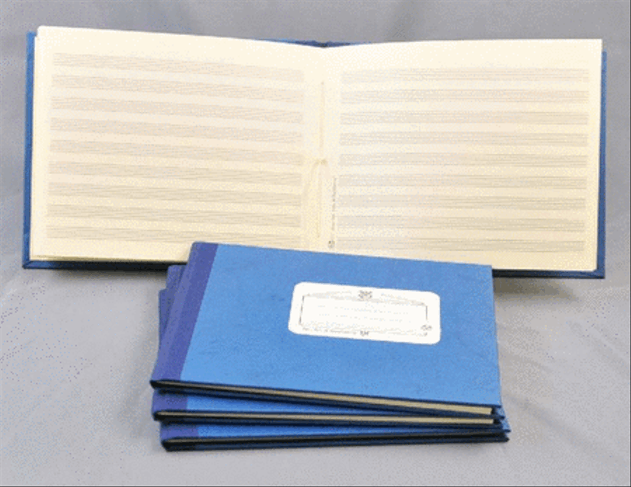 Music manuscript book blue 9 staves Staff Paper scores gallery preview page 1