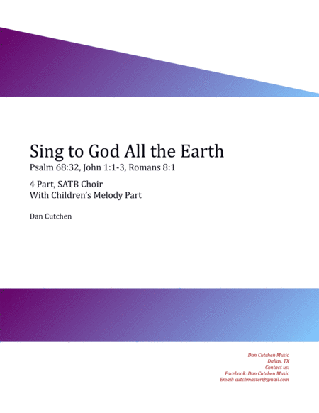 Choral - "Sing to God All the Earth" SATB with Children's Melody Part