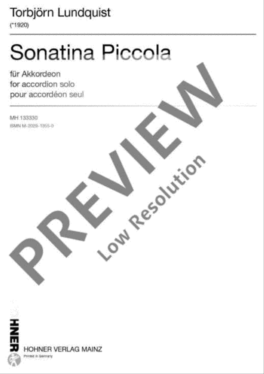 Sonatina Piccola Sonatina Piccola Accordion scores gallery preview page 2