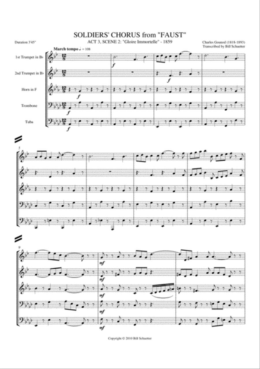 Soldiers Chorus from Faust Choir scores gallery preview page 1