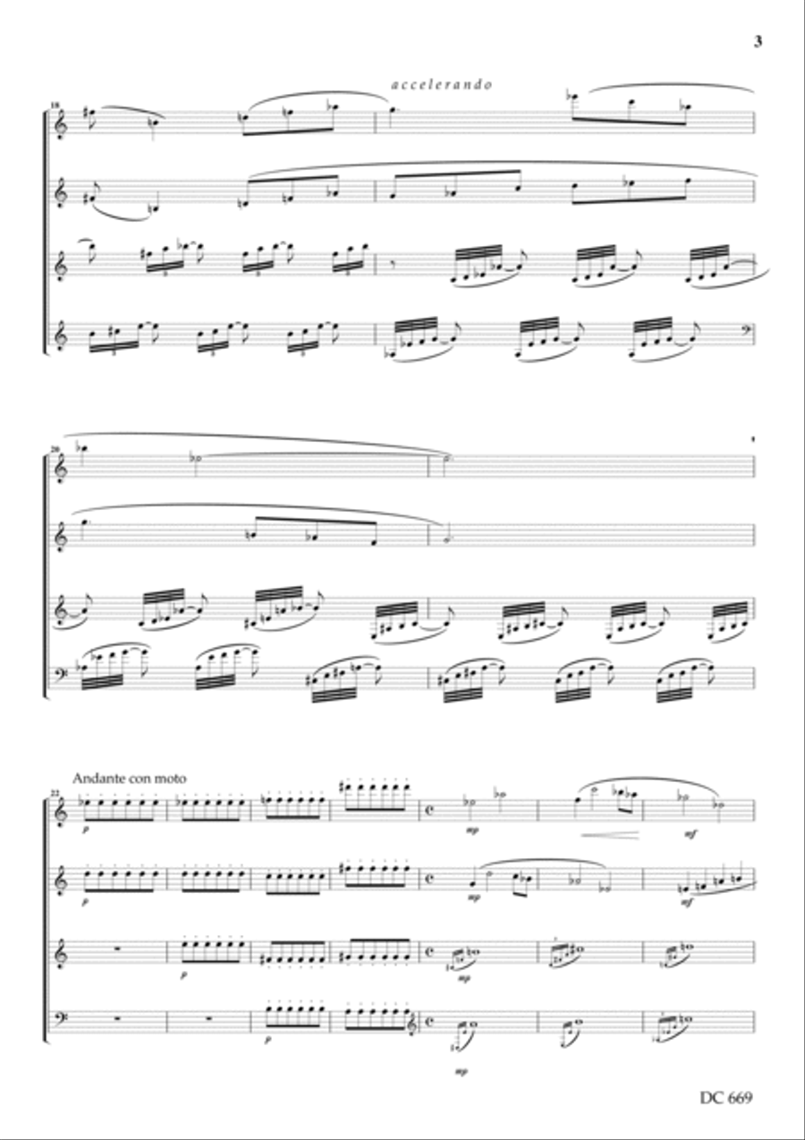 Prelude and Fugue No,1 - for clarinet quartet Clarinet Quartet scores gallery preview page 3