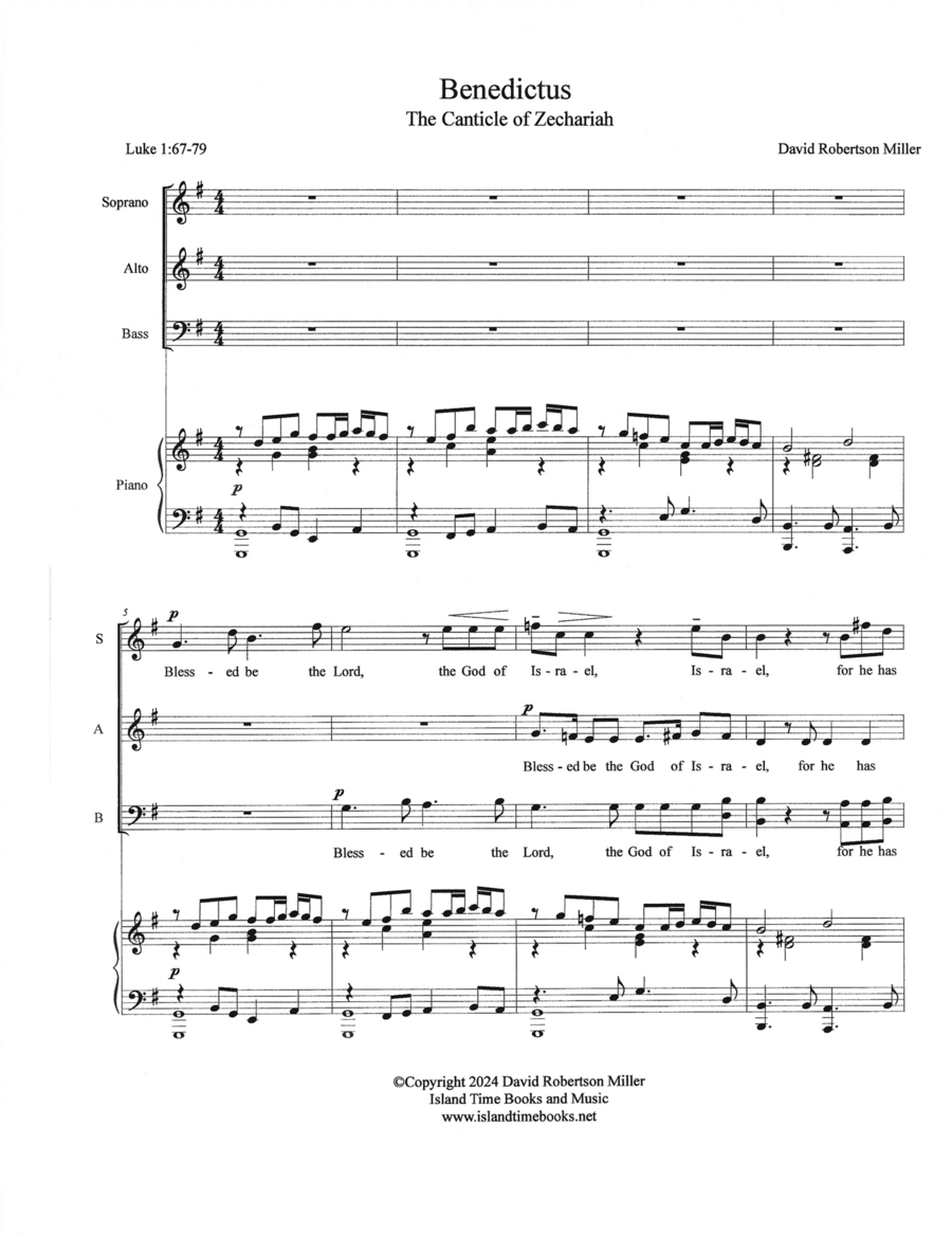 Benedictus (Canticle of Zechariah) 3-Part scores gallery preview page 1