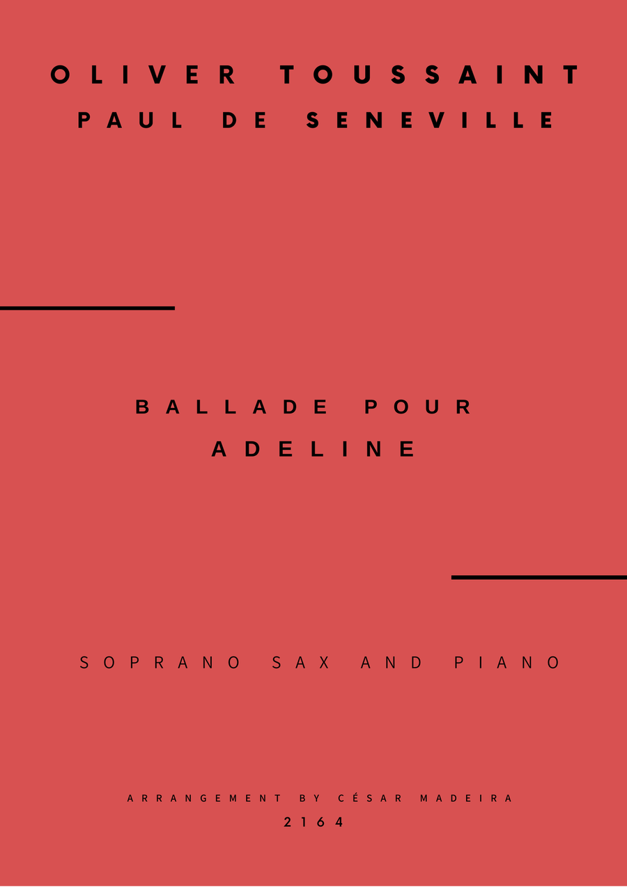 Ballade Pour Adeline Soprano Saxophone scores gallery preview page 1