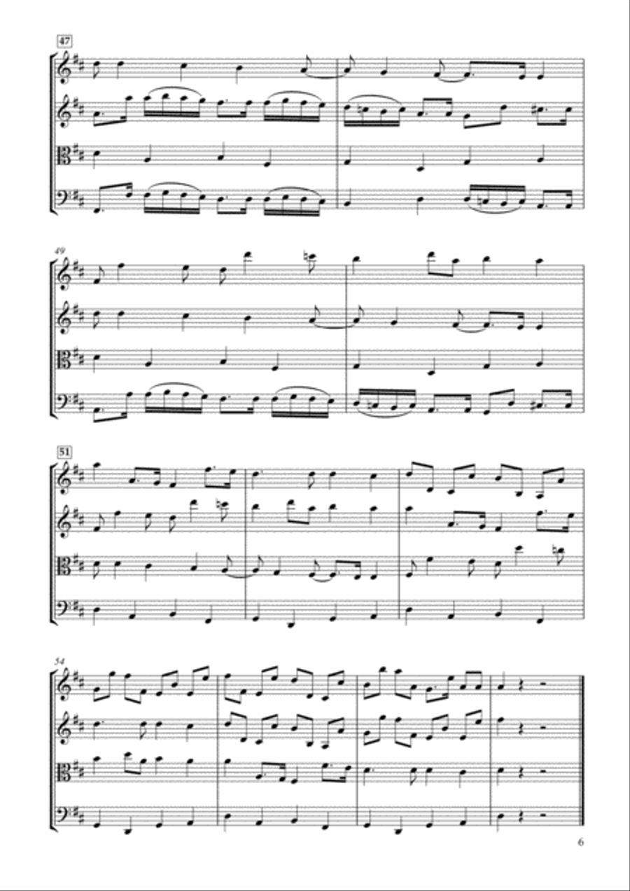 Canon in D major for String Quartet String Quartet scores gallery preview page 6