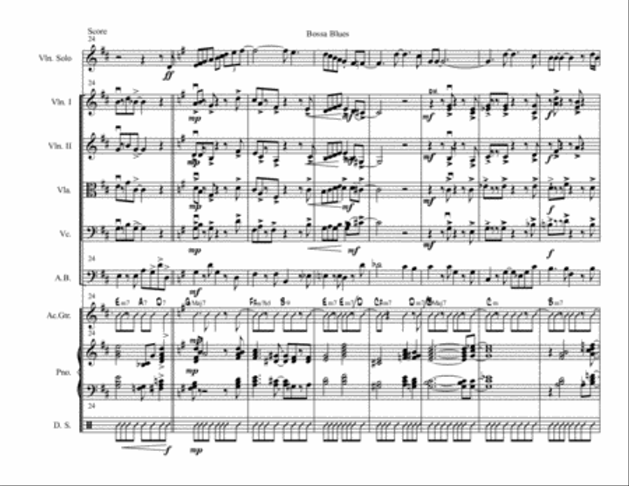 Bossa Blues for Jazz String Ensemble Set of Parts scores gallery preview page 6