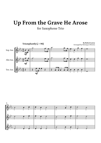 Up From the Grave He Arose (Saxophone Trio) - Easter Hymn image number null
