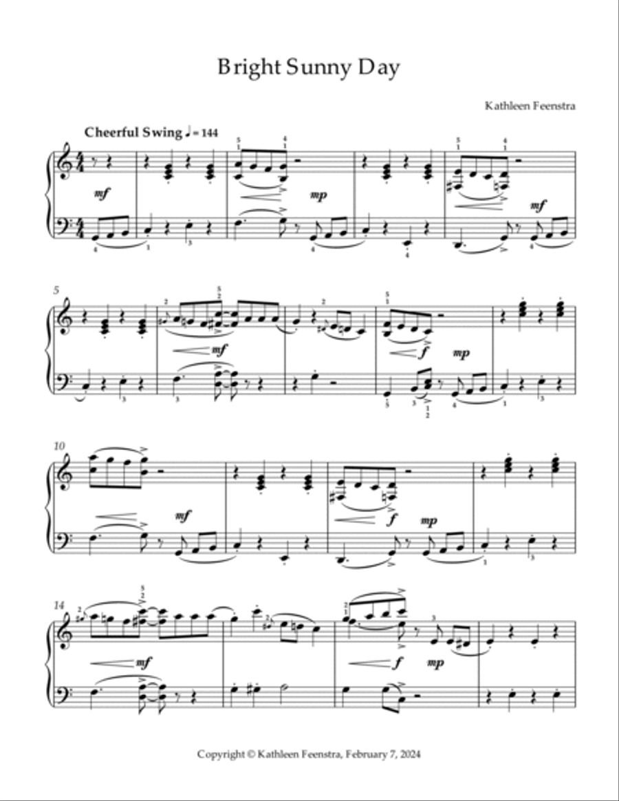 Bright Sunny Day Piano Method scores gallery preview page 2
