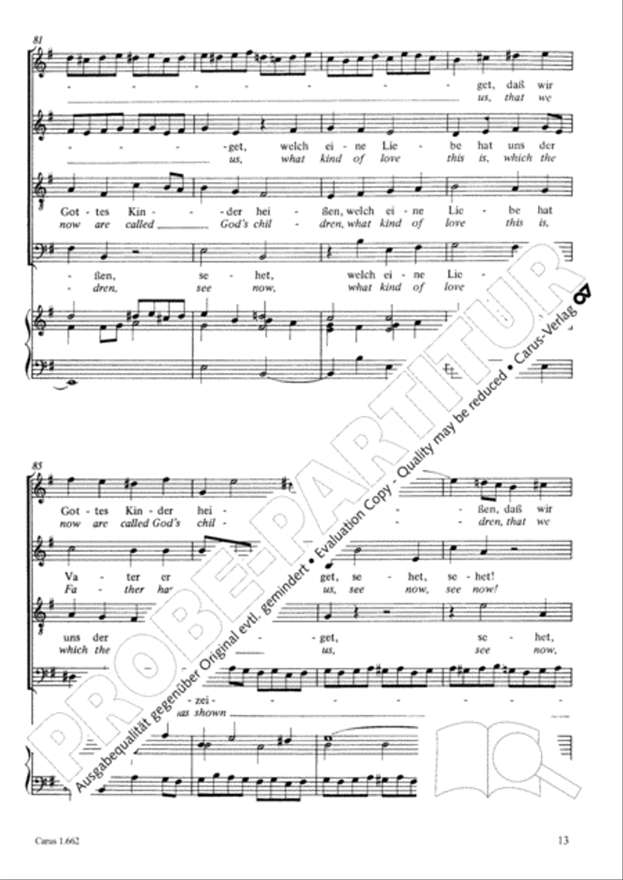 See now, what kind of love (Sehet, welch eine Liebe hat uns der Vater erzeiget) 4-Part scores gallery preview page 28