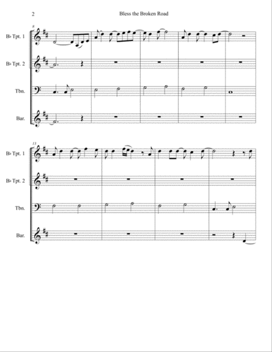 Bless The Broken Road Brass Ensemble scores gallery preview page 2