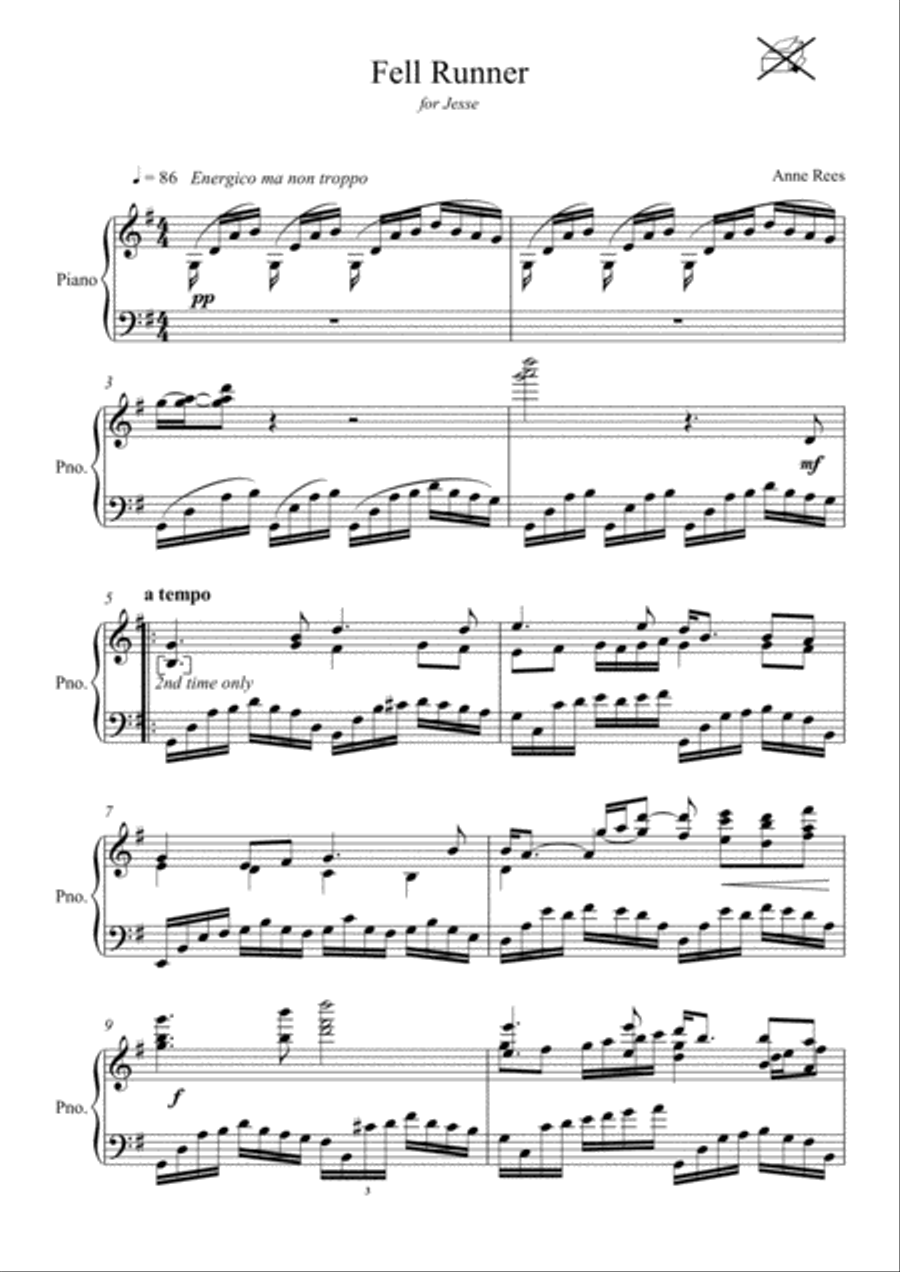 Fell Runner Piano Solo scores gallery preview page 2