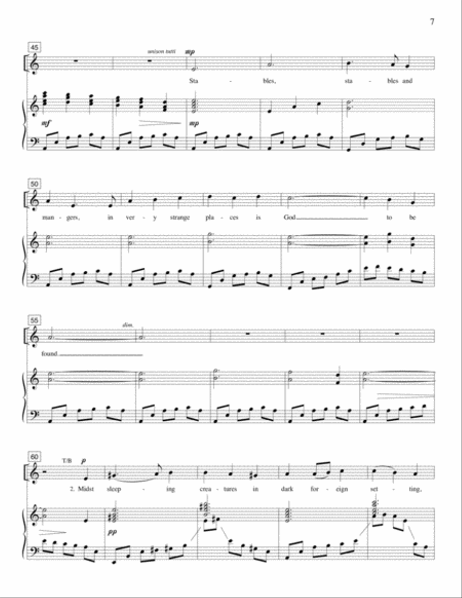 Strange Places (Christmas Pageant) 4-Part scores gallery preview page 4