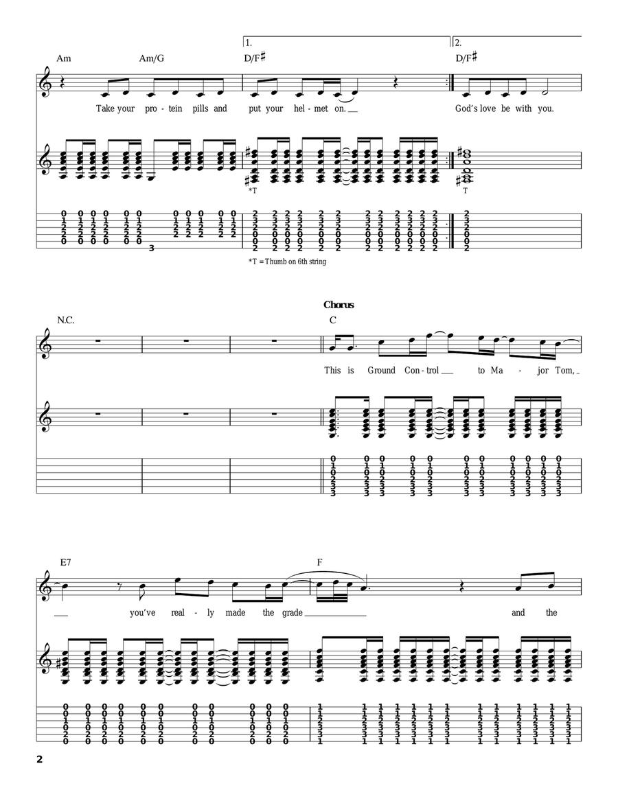 Space Oddity Space Oddity Acoustic Guitar scores gallery preview page 2