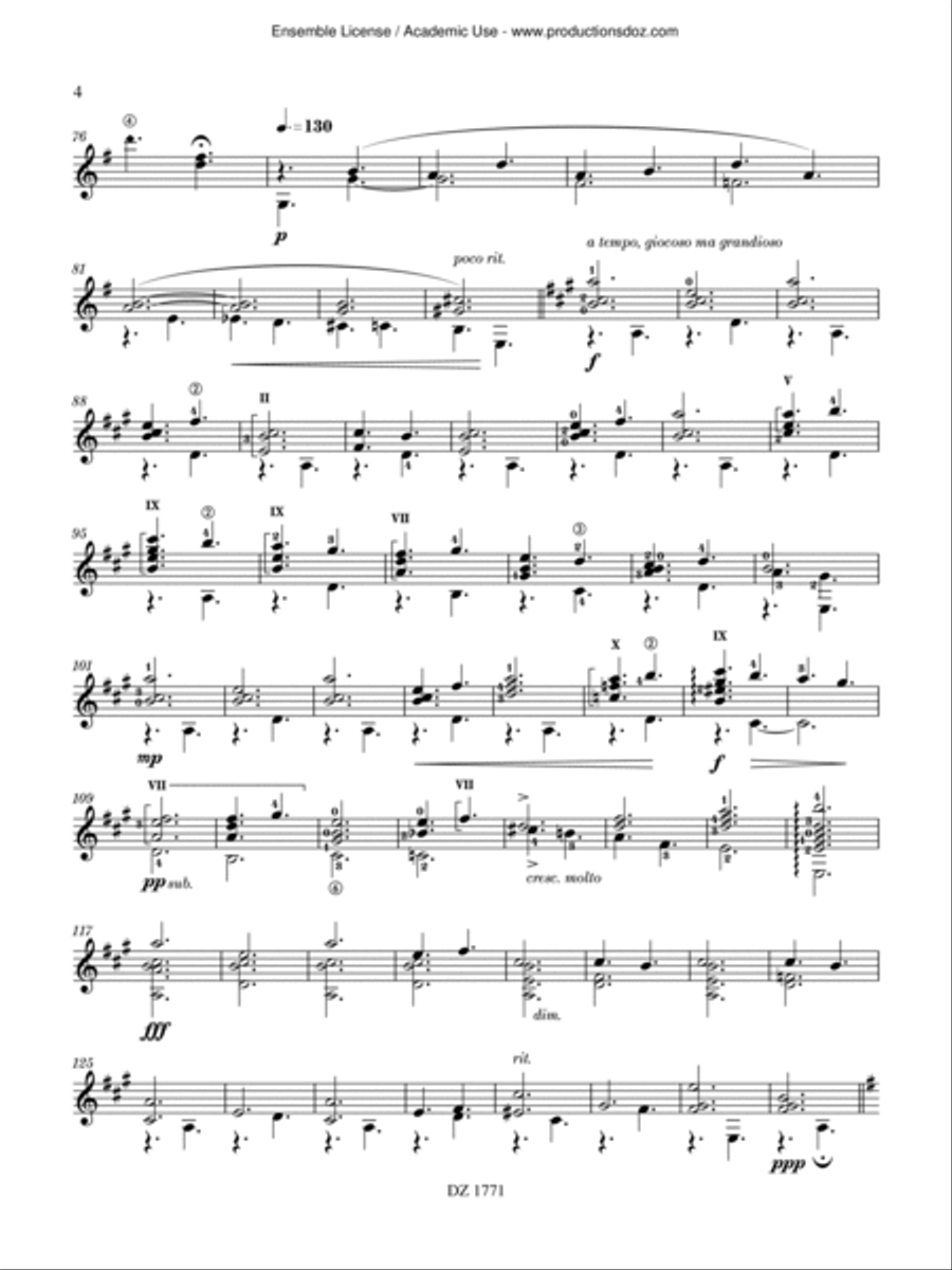 Three Impressionistic Moments Classical Guitar scores gallery preview page 4