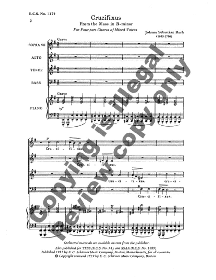 Mass in B Minor: Crucifixus 4-Part scores gallery preview page 3