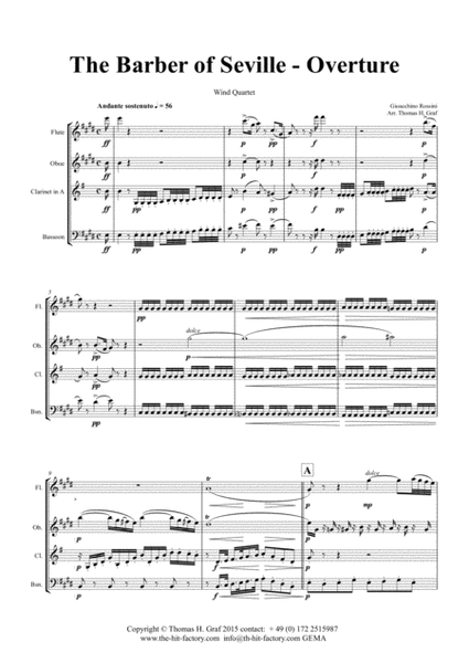 The Barber of Seville - Overture - Wind Quartet image number null