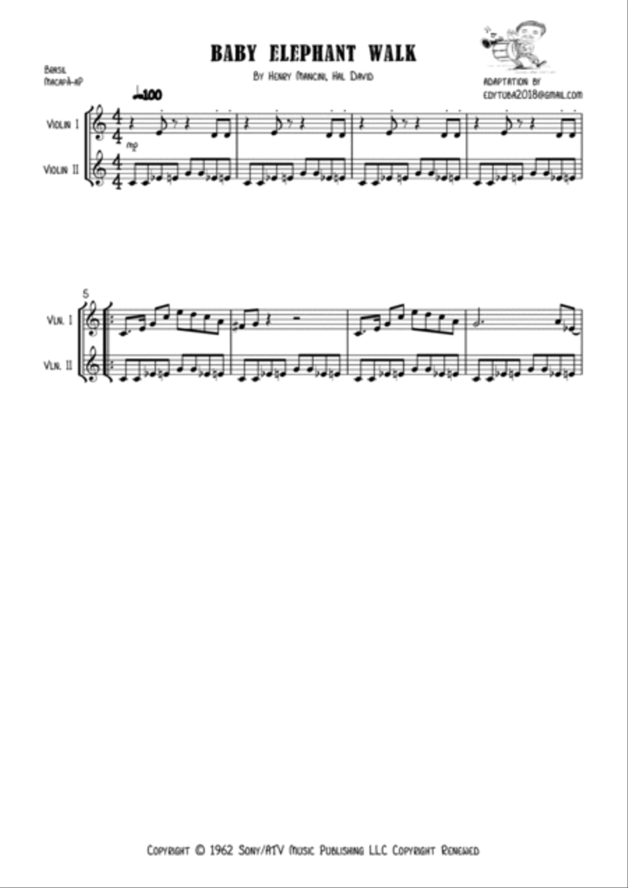 Baby Elephant Walk String Duet scores gallery preview page 4