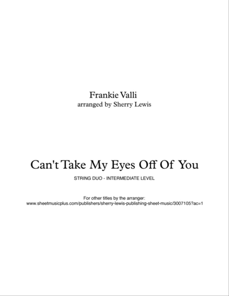Can't Take My Eyes Off Of You String Duet scores gallery preview page 2