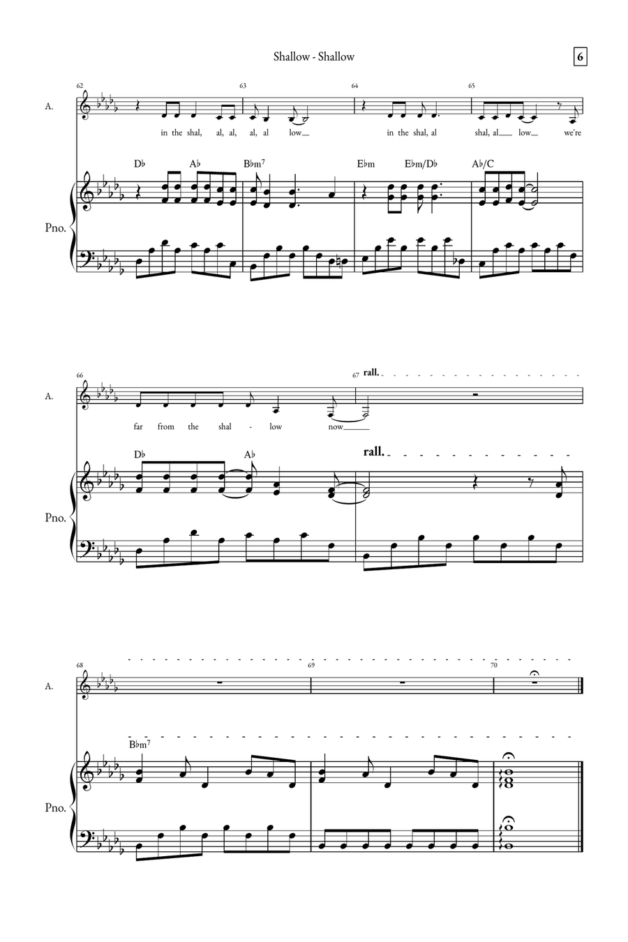 Shallow A Cappella scores gallery preview page 6