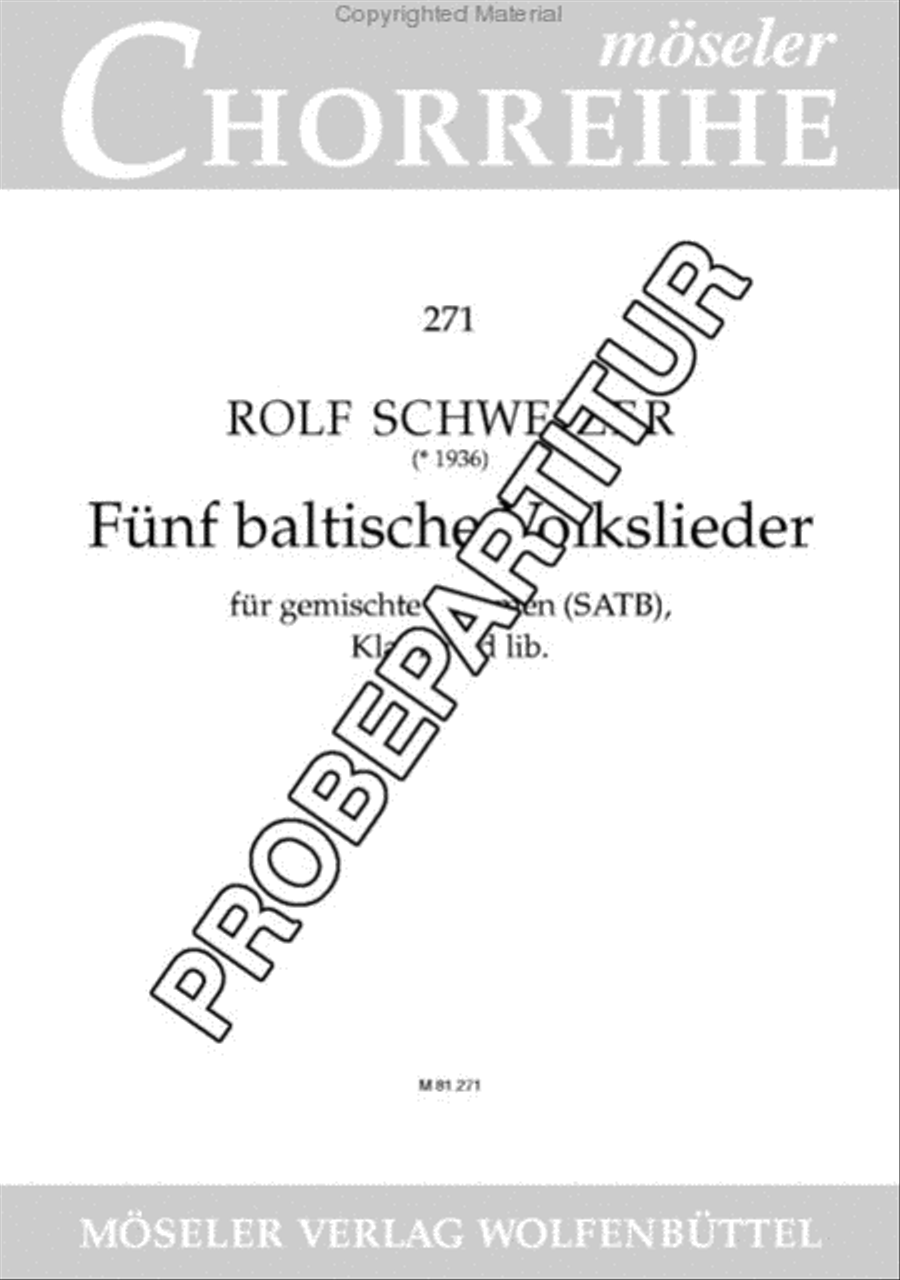 Funf baltische Volkslieder 4-Part scores gallery preview page 2