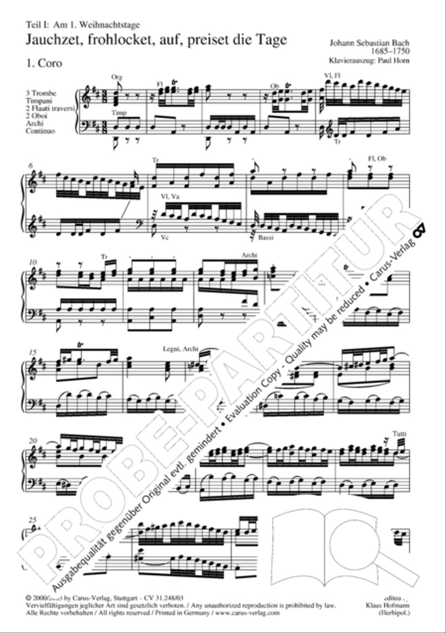 Christmas oratorio (Weihnachtsoratorium, Teile I-III) 4-Part scores gallery preview page 6