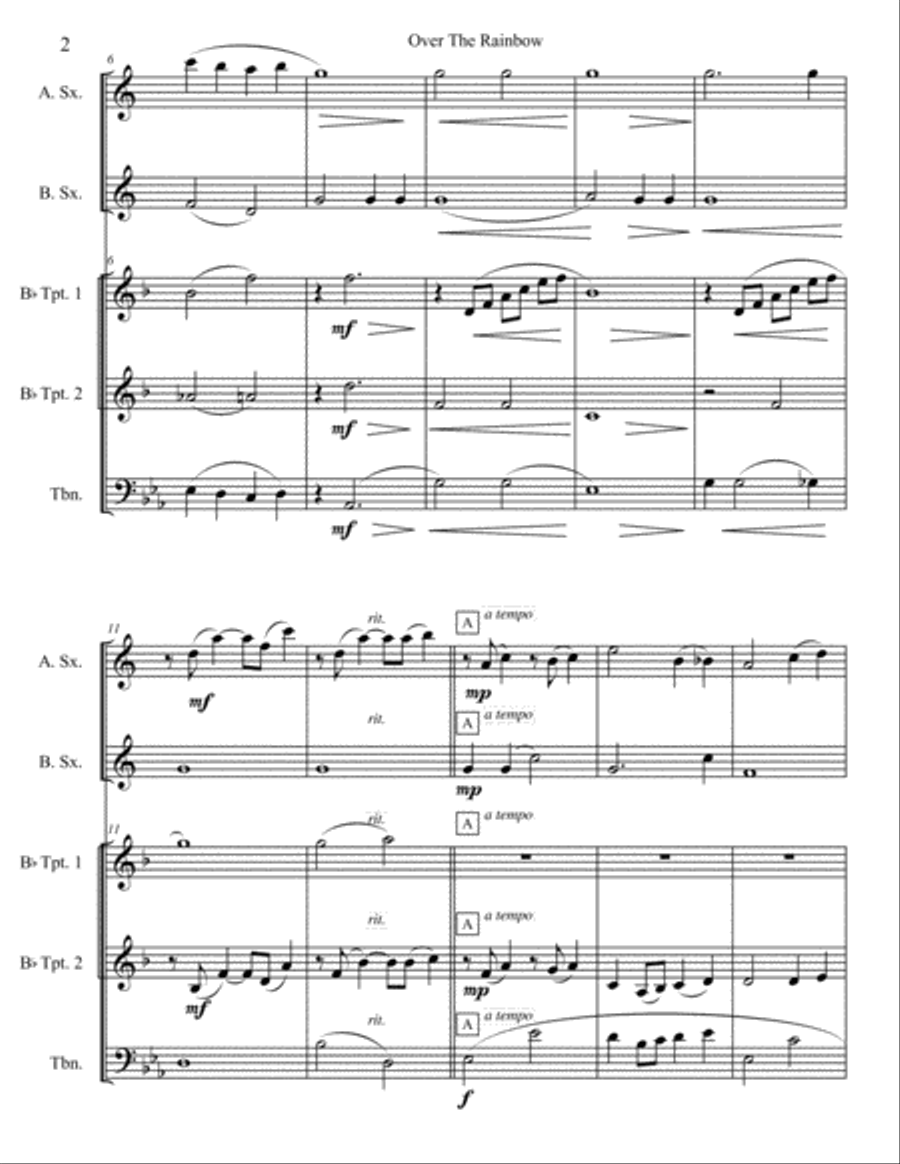 Over The Rainbow (from The Wizard Of Oz) Small Ensemble scores gallery preview page 3