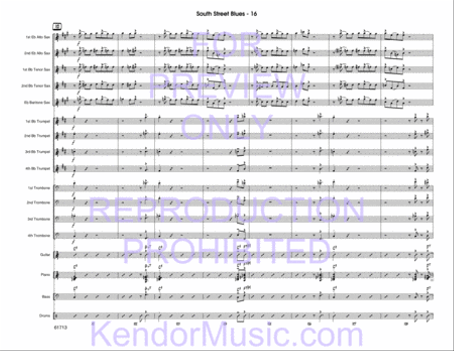 South Street Blues (Full Score) Jazz Ensemble scores gallery preview page 17
