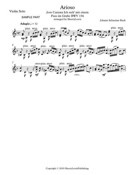 ARIOSO, Bach, Violin Solo, Intermediate Level image number null