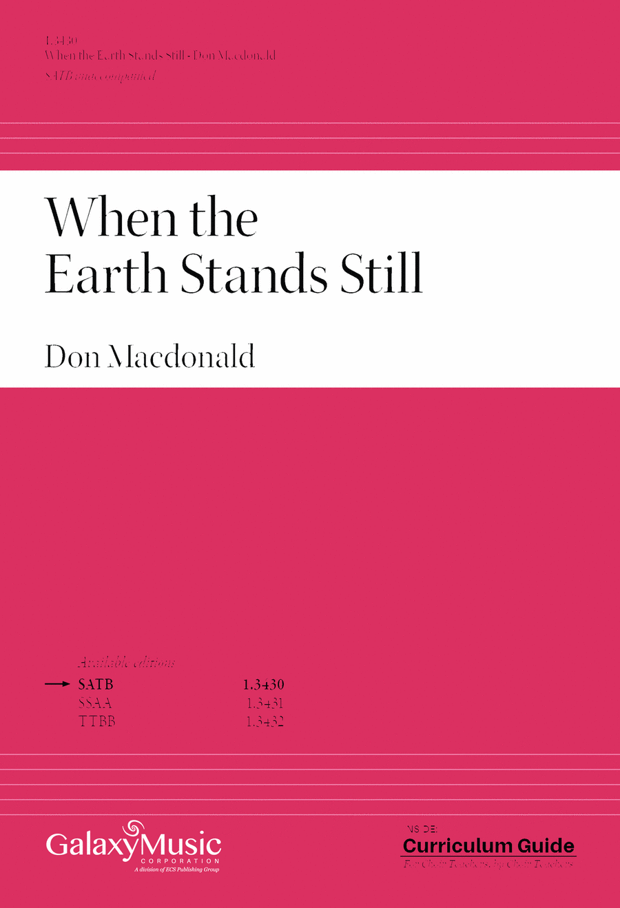 When the Earth Stands Still 4-Part scores gallery preview page 1